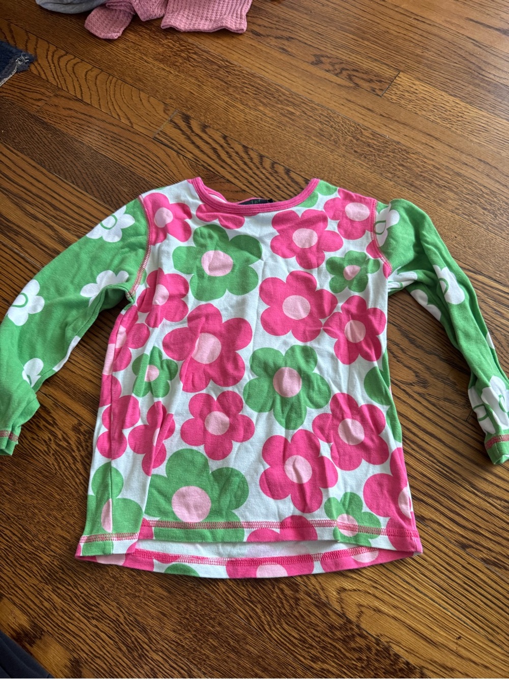 Boden Pink, Green & White Floral Long-Sleeve Tee
